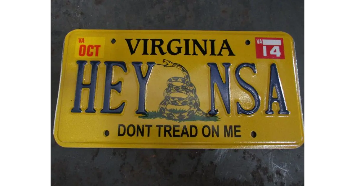 Don't Tread On Me License Plate?