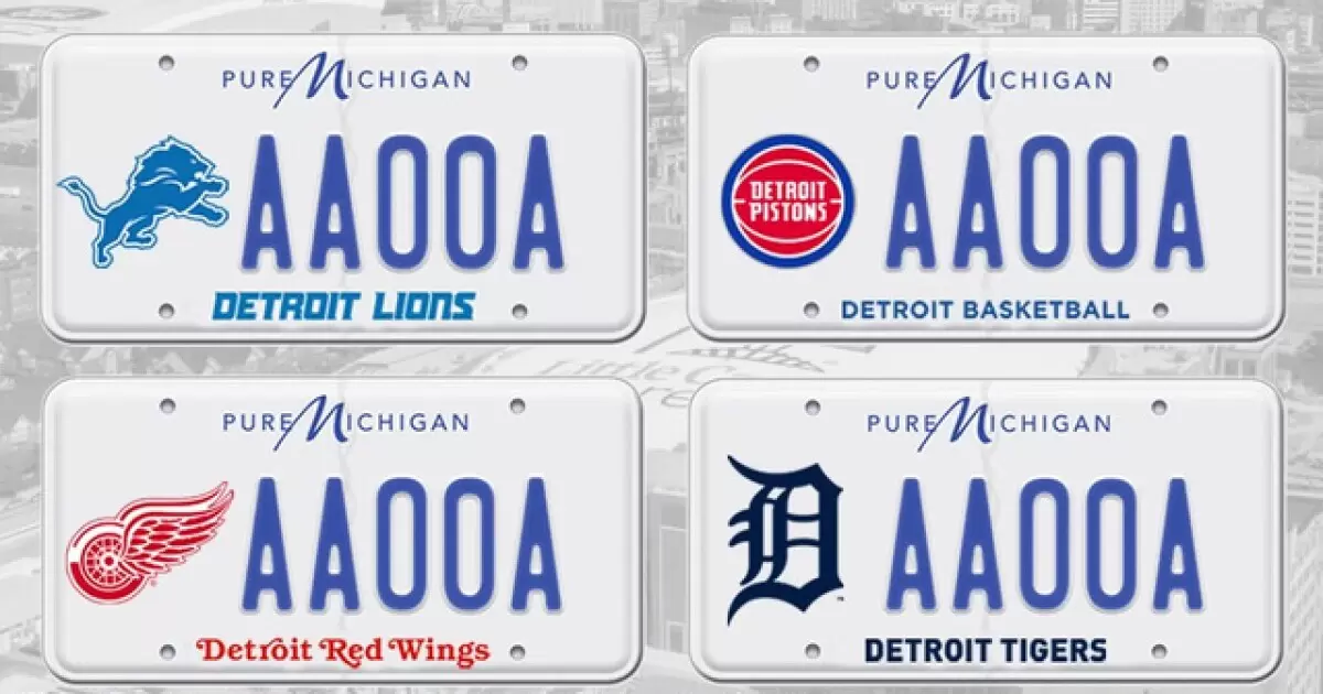 What color is the license plate sticker for 2023 Michigan?